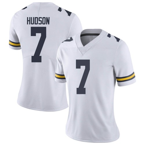 Khaleke Hudson Michigan Wolverines Women's NCAA #7 White Limited Brand Jordan College Stitched Football Jersey AEX2454TF